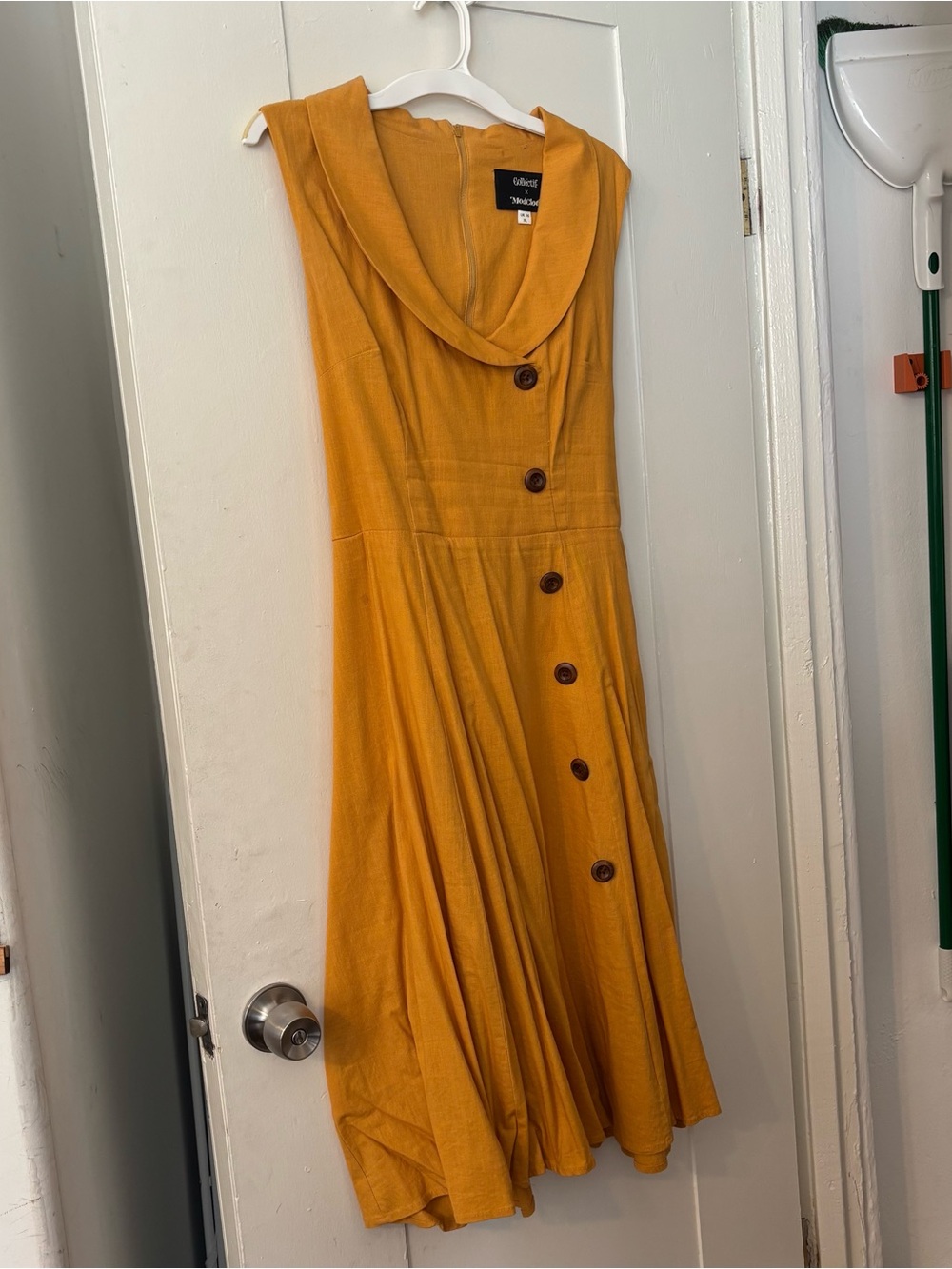 Mustard Button Front Dress from Collectif X ModCloth